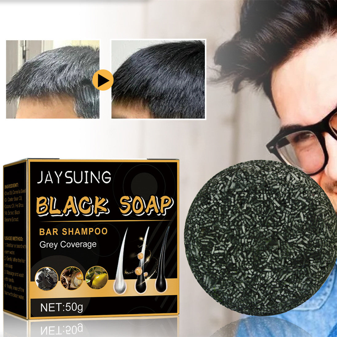 Nourishing Hair Growth Shampoo Bar – Natural Formula for Thick Hair
