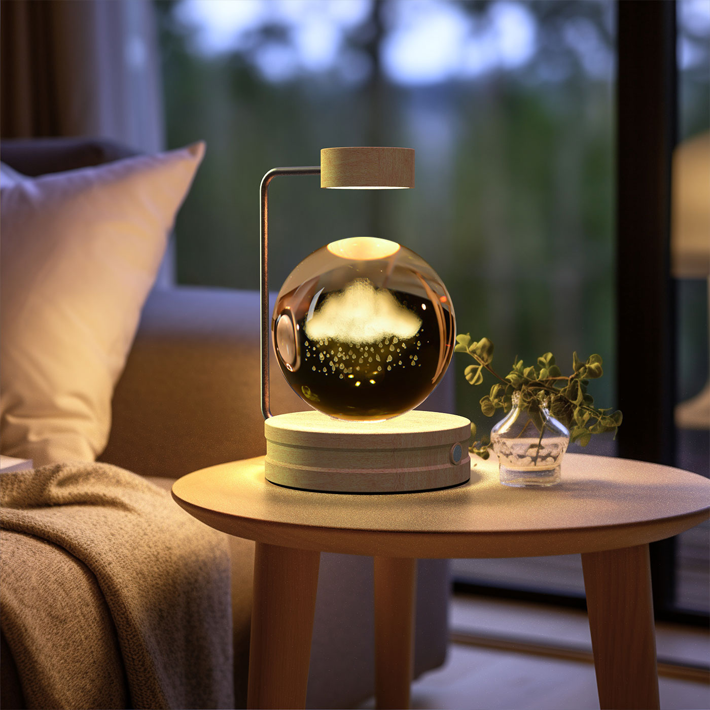 Cosmic Dinosaur Night Light – LED Crystal Ball Bedside Lamp