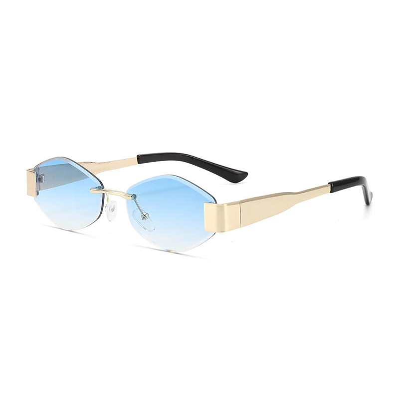 Polygon Rimless Sunglasses – UV-Resistant Elegant Shades