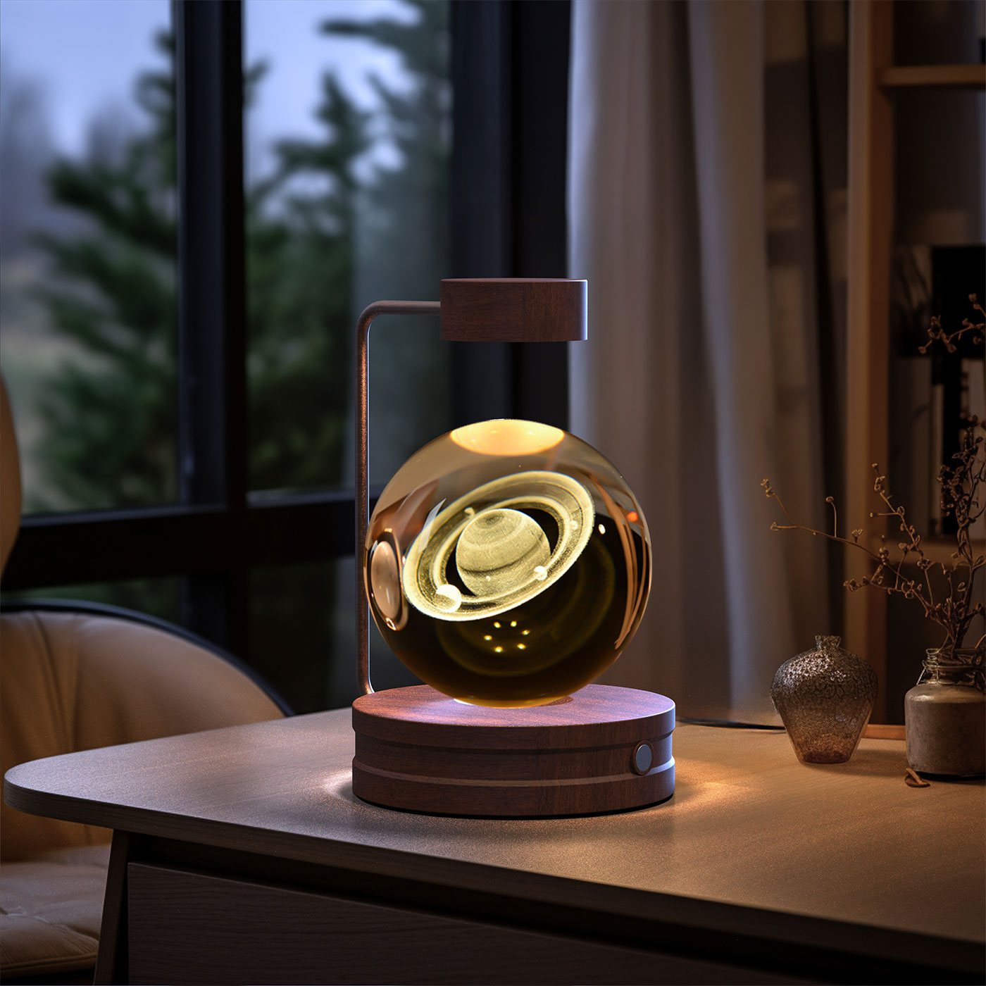 Cosmic Dinosaur Night Light – LED Crystal Ball Bedside Lamp
