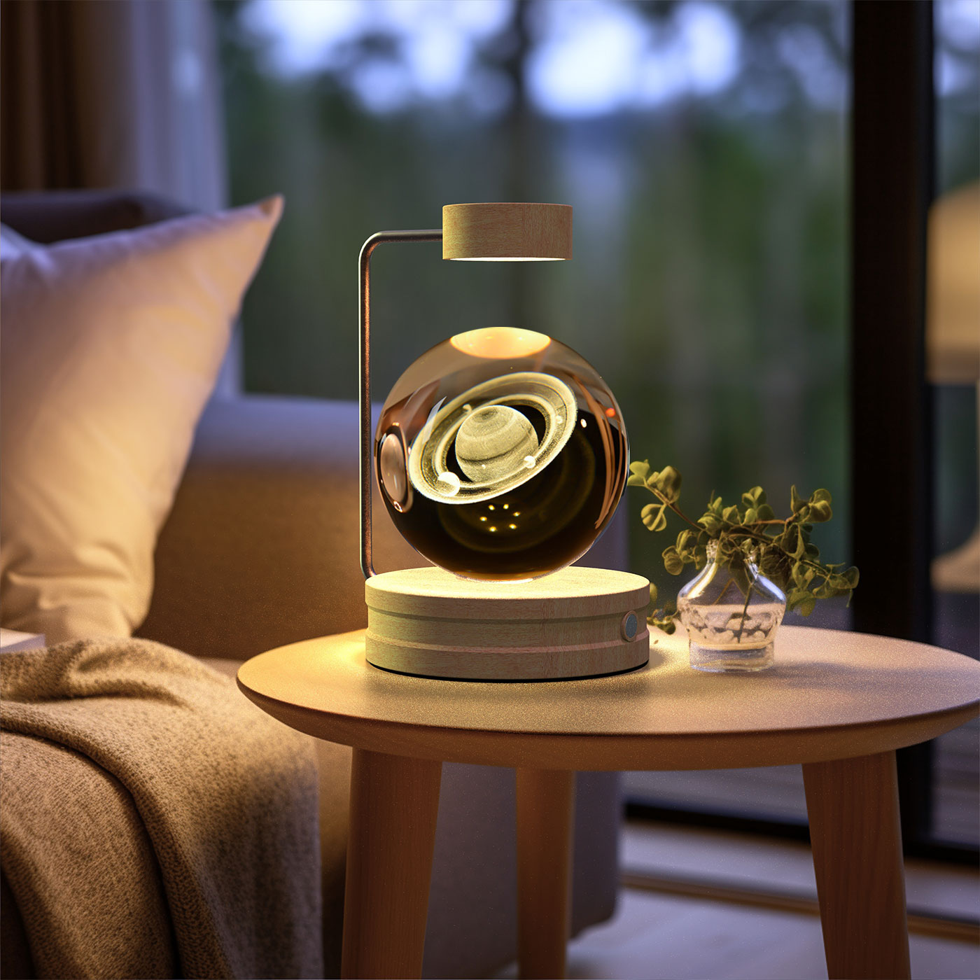 Cosmic Dinosaur Night Light – LED Crystal Ball Bedside Lamp