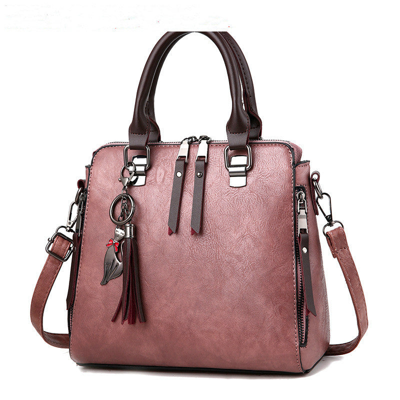 Vintage Tassel Tote Bag – Women's PU Leather Handbag