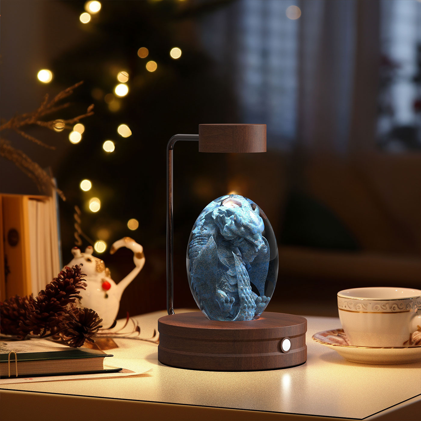 Cosmic Dinosaur Night Light – LED Crystal Ball Bedside Lamp