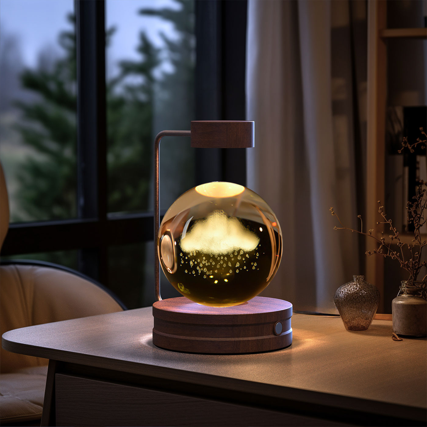 Cosmic Dinosaur Night Light – LED Crystal Ball Bedside Lamp