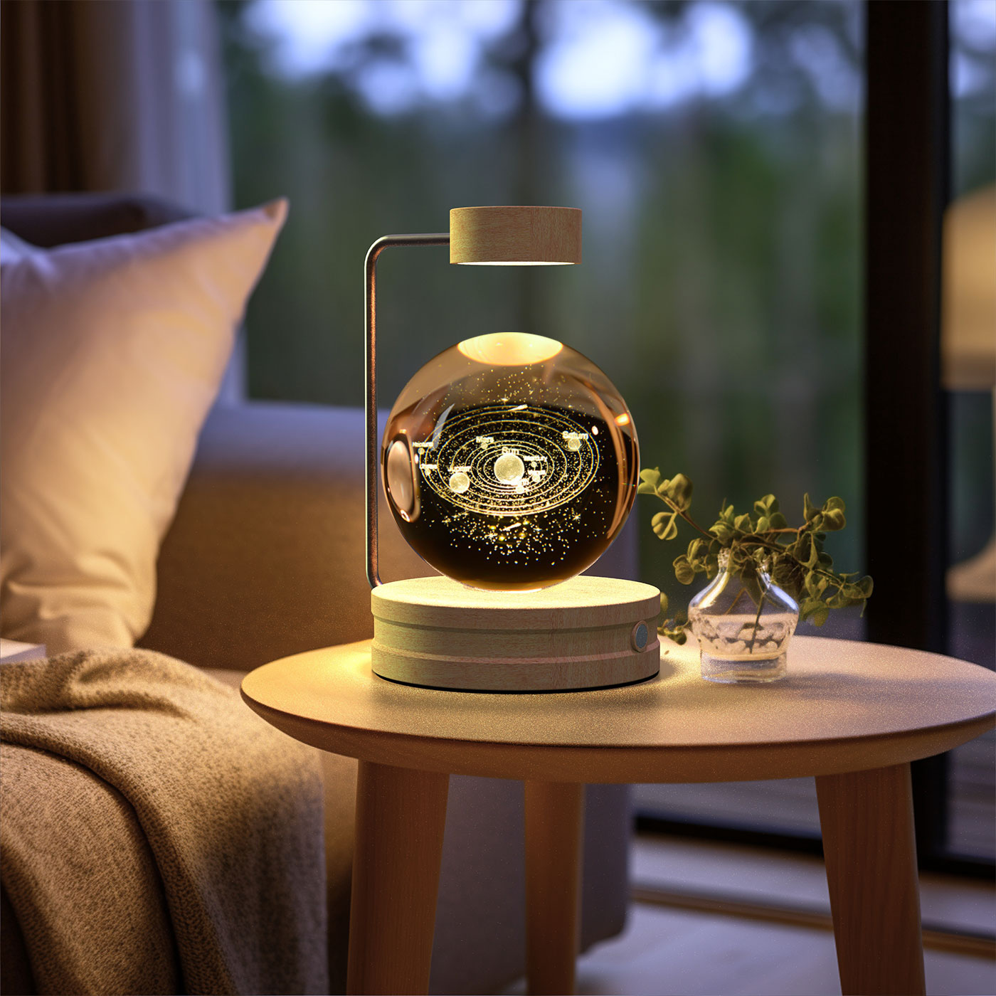 Cosmic Dinosaur Night Light – LED Crystal Ball Bedside Lamp