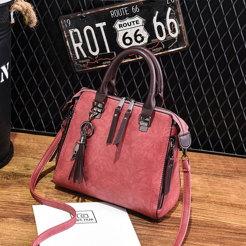 Vintage Tassel Tote Bag – Women's PU Leather Handbag