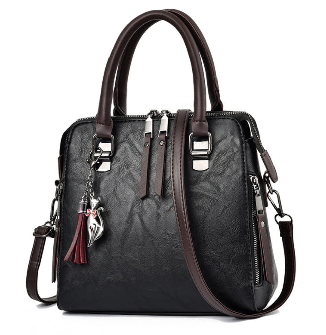 Vintage Tassel Tote Bag – Women's PU Leather Handbag