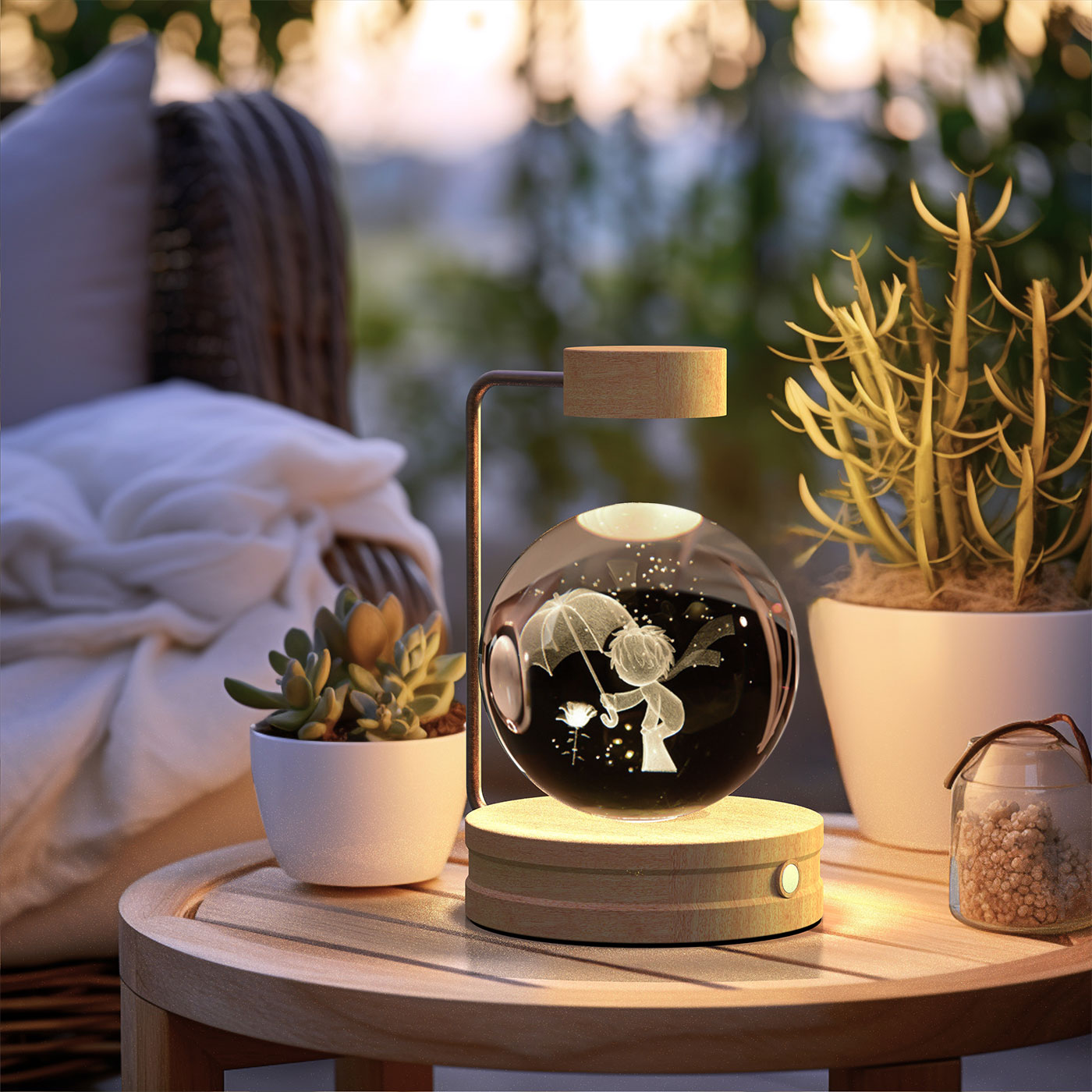 Cosmic Dinosaur Night Light – LED Crystal Ball Bedside Lamp