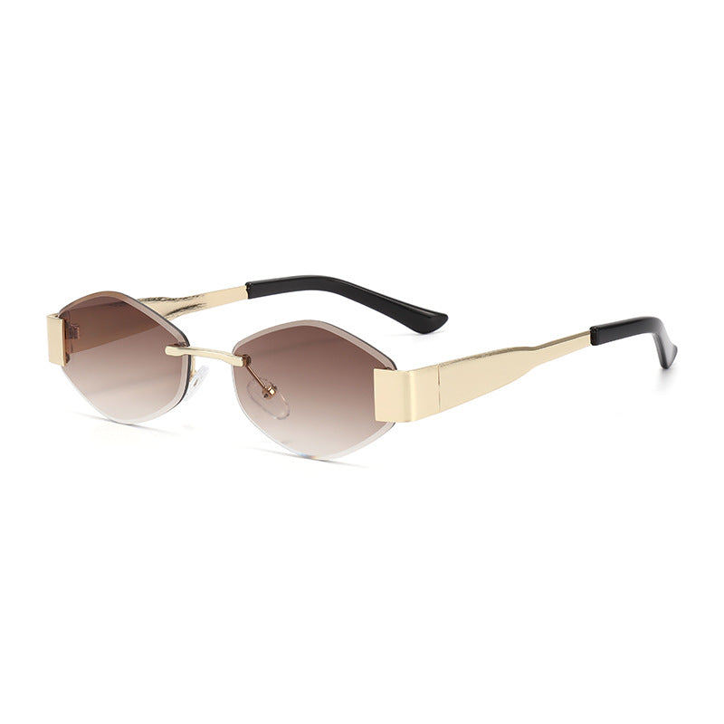 Polygon Rimless Sunglasses – UV-Resistant Elegant Shades
