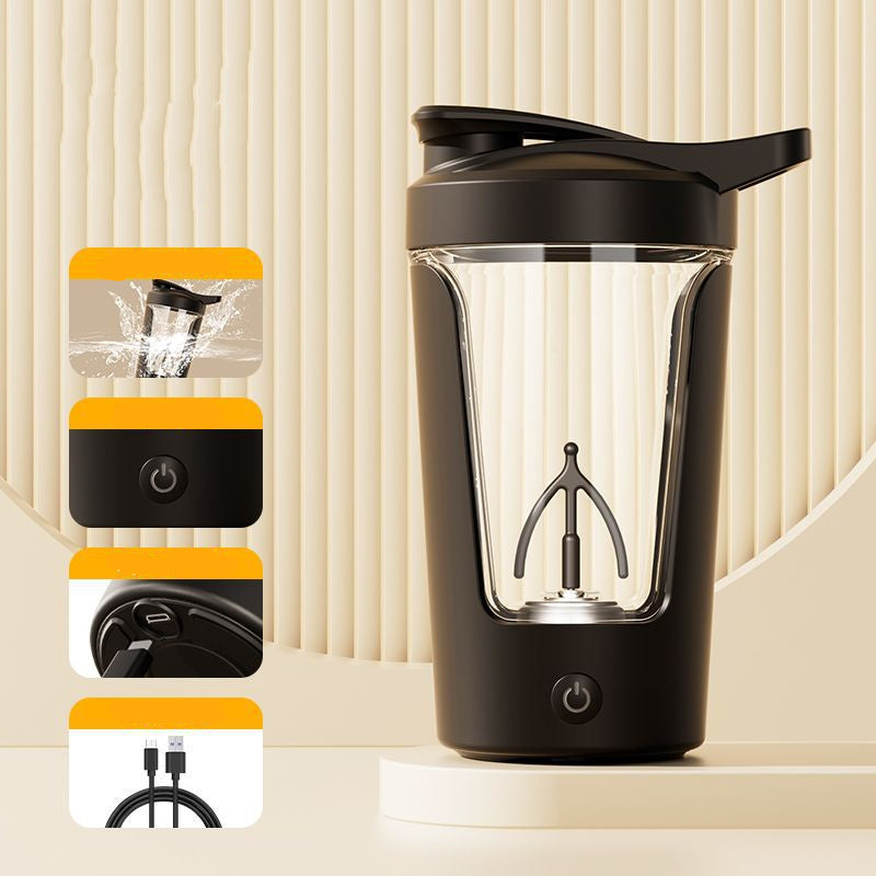 Electric Protein Shaker Bottle – 400ml Auto-Mixing Cup