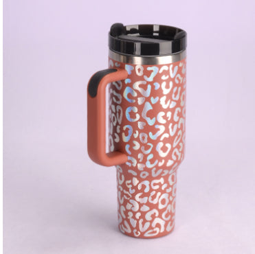 40oz Insulated Tumbler with Handle & Straw – Spill Proof