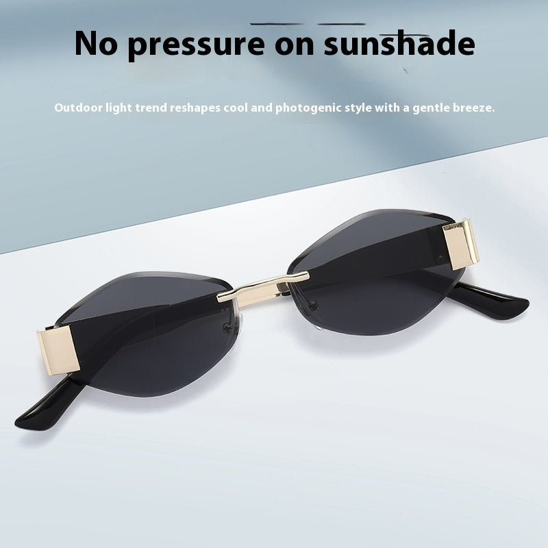 Polygon Rimless Sunglasses – UV-Resistant Elegant Shades