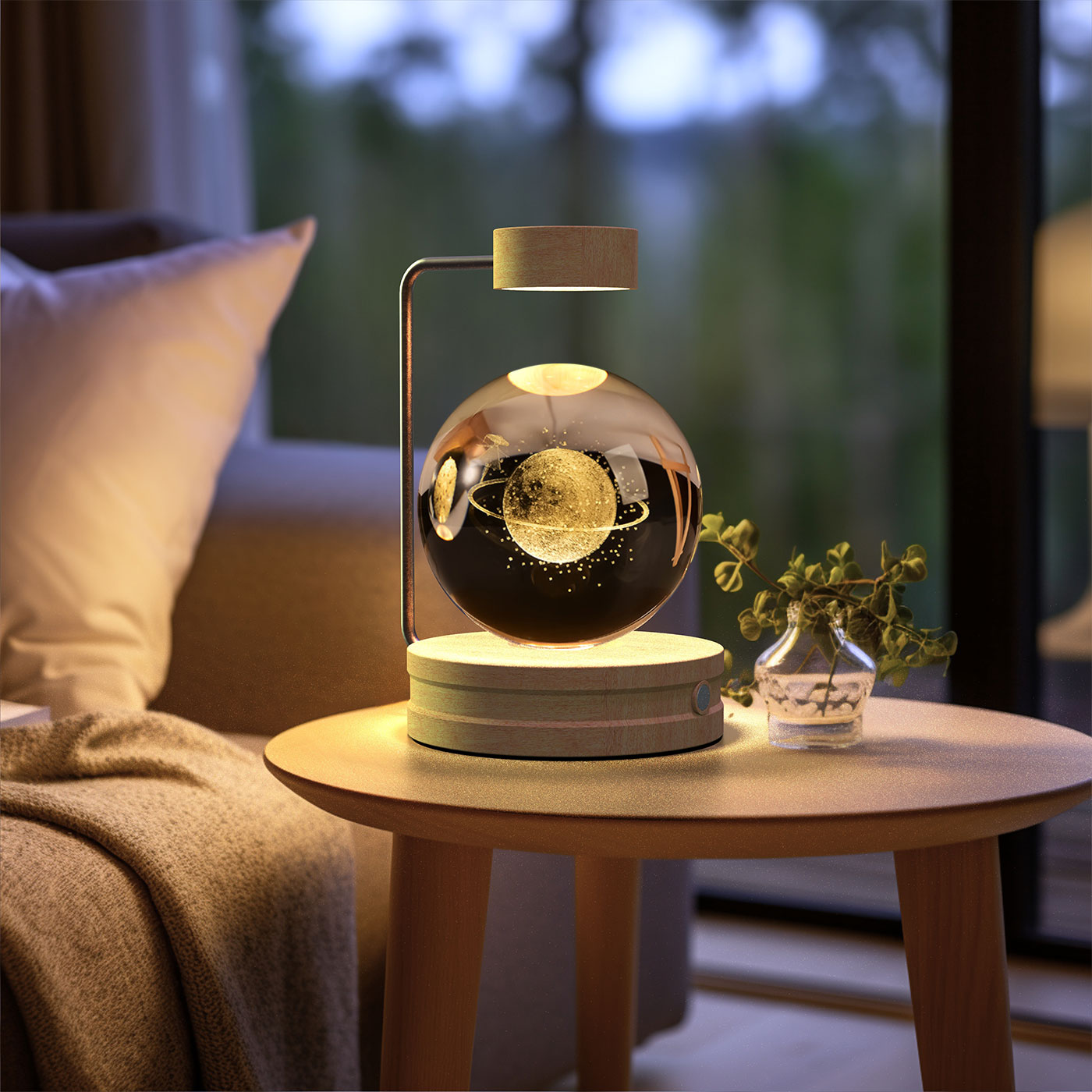 Cosmic Dinosaur Night Light – LED Crystal Ball Bedside Lamp