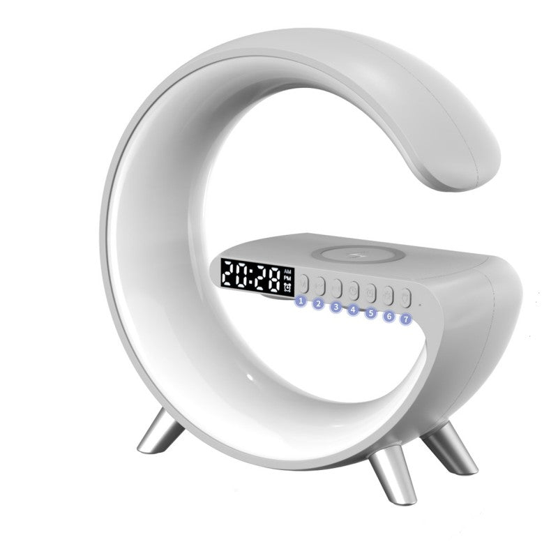 G Shaped LED Lamp with Bluetooth Speaker & Wireless Charger