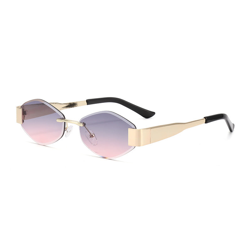 Polygon Rimless Sunglasses – UV-Resistant Elegant Shades