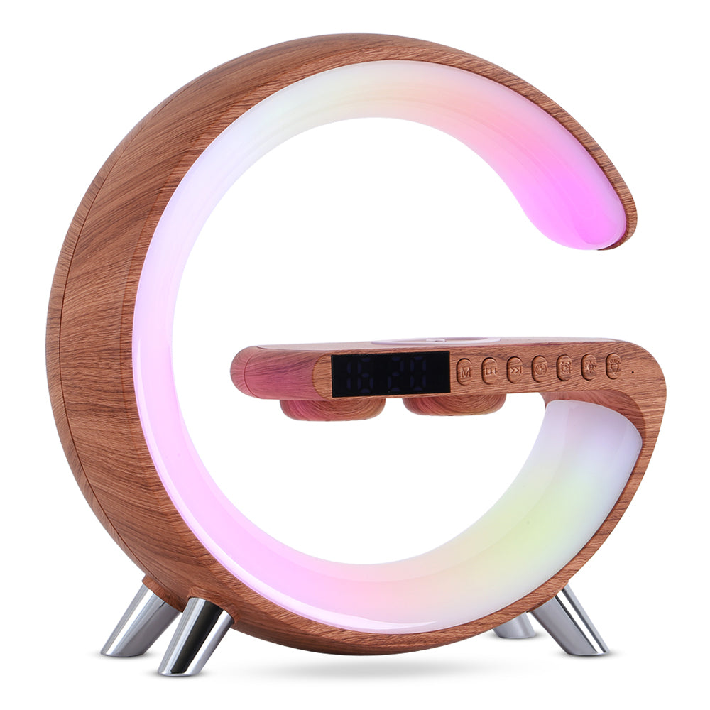 G Shaped LED Lamp with Bluetooth Speaker & Wireless Charger