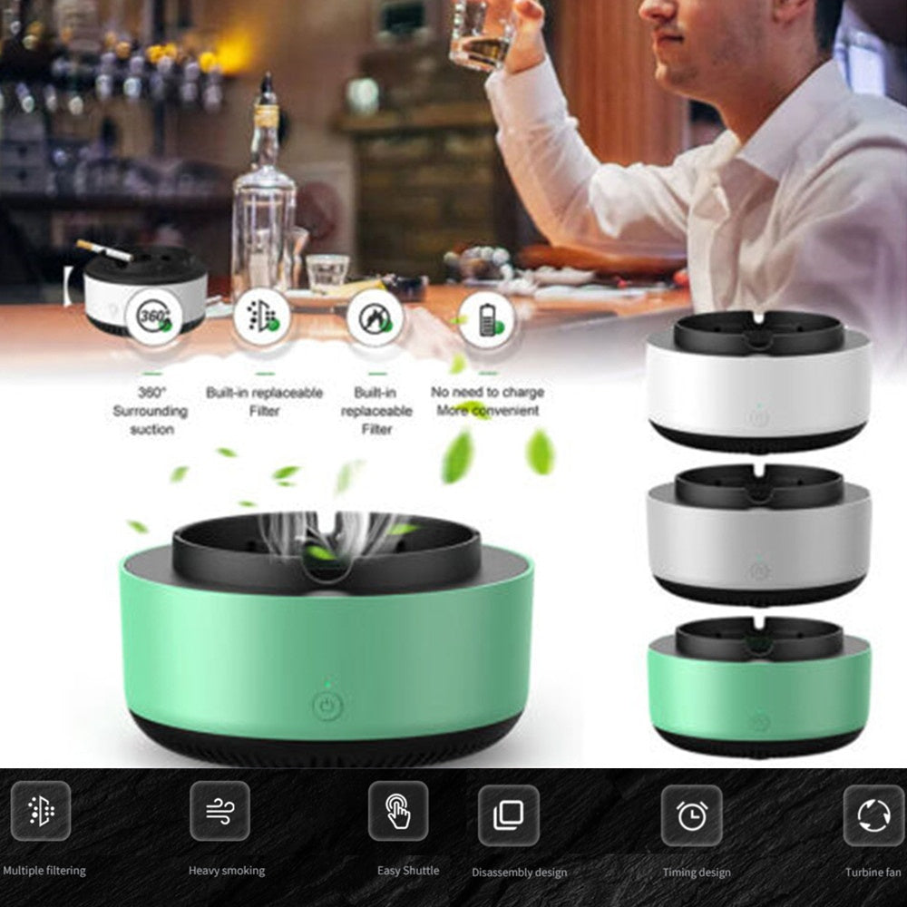 Smart Ashtray with Built-In Air Purifier – Eliminates Smoke & Odors Instantly