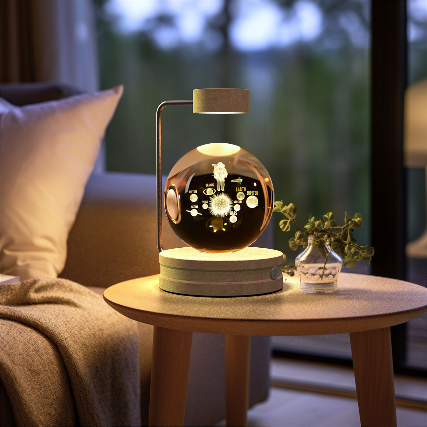 Cosmic Dinosaur Night Light – LED Crystal Ball Bedside Lamp