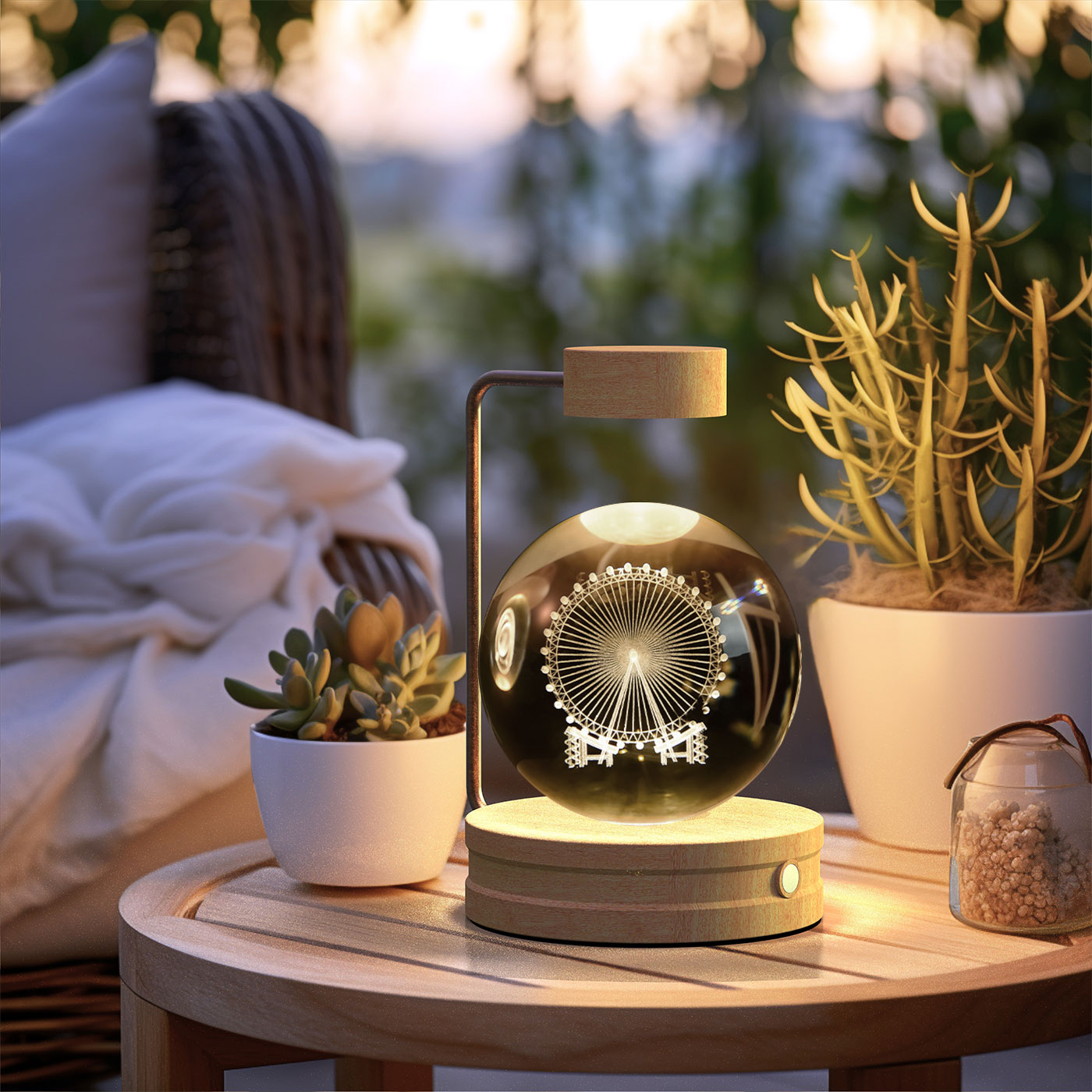 Cosmic Dinosaur Night Light – LED Crystal Ball Bedside Lamp