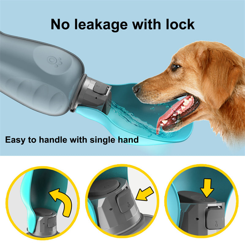 Portable Dog Water Bottle – Foldable Leakproof Bowl for Walks