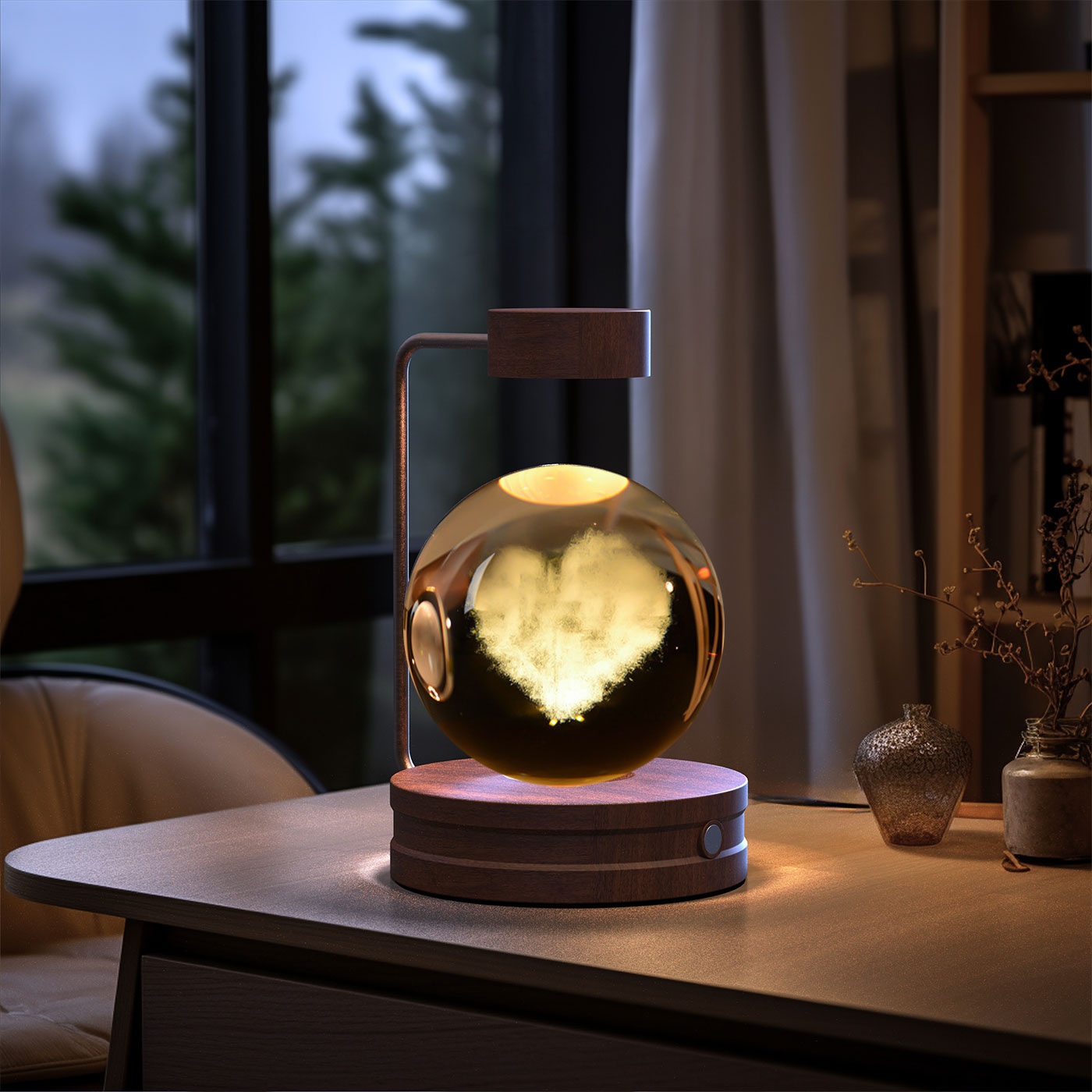 Cosmic Dinosaur Night Light – LED Crystal Ball Bedside Lamp