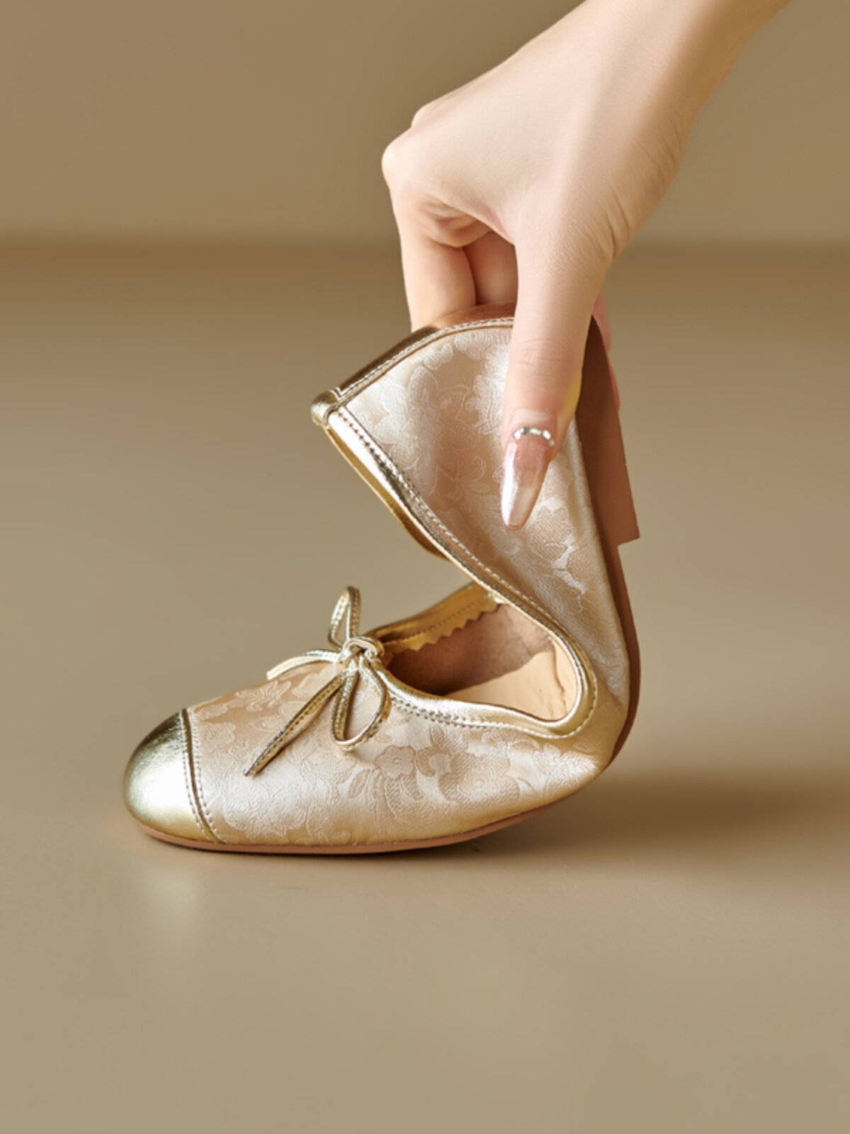 Women's Bow Ballet Flats – Soft Sole Large Size Shoes