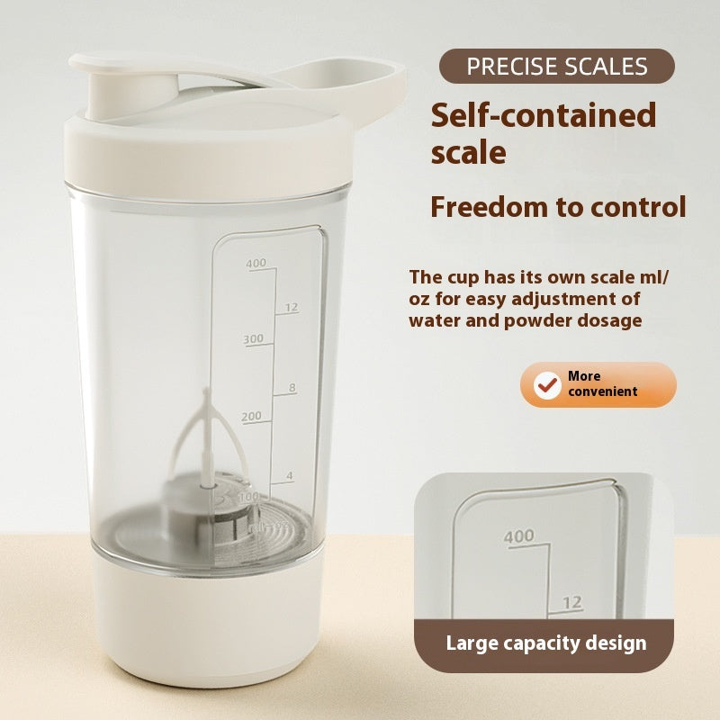 Electric Protein Shaker Bottle – 400ml Auto-Mixing Cup