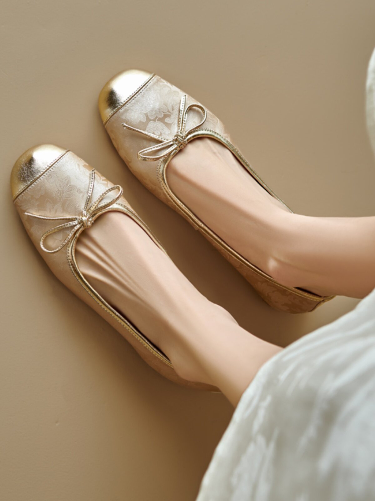 Women's Bow Ballet Flats – Soft Sole Large Size Shoes