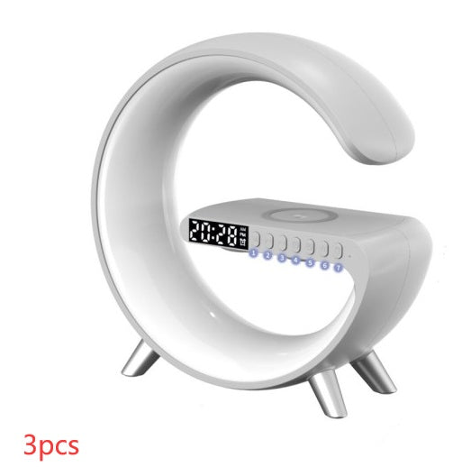 G Shaped LED Lamp with Bluetooth Speaker & Wireless Charger