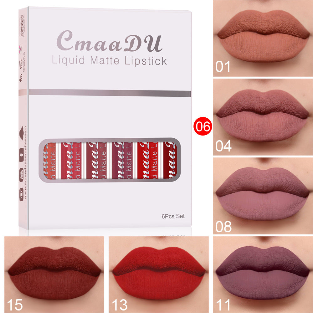 Matte Waterproof Long-Lasting Lipstick – Set of 6