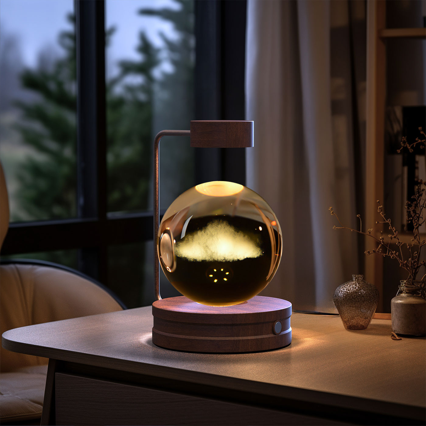 Cosmic Dinosaur Night Light – LED Crystal Ball Bedside Lamp