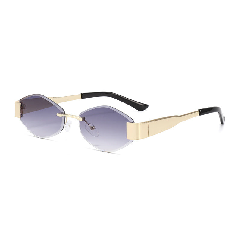 Polygon Rimless Sunglasses – UV-Resistant Elegant Shades
