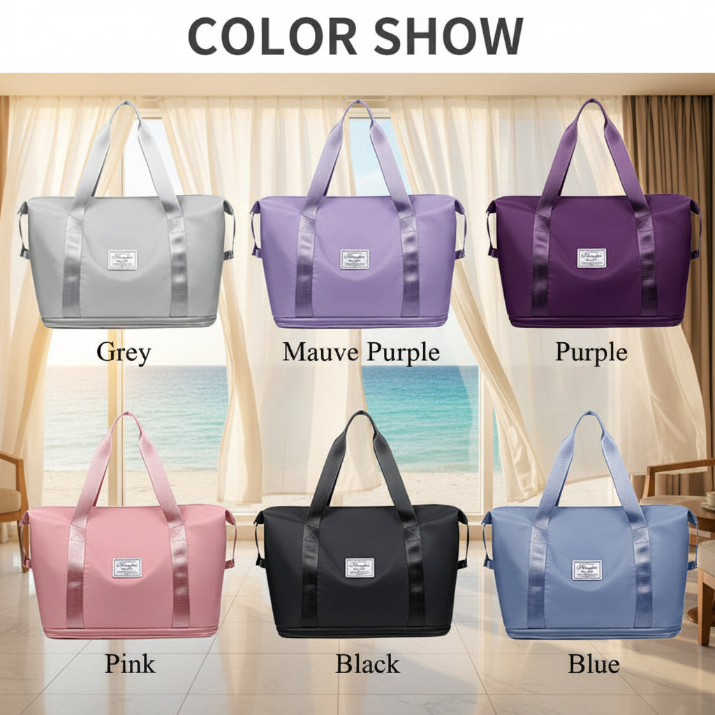Women's Gym Bag – Large Waterproof Duffel with Shoe Compartment & Wet Pocket