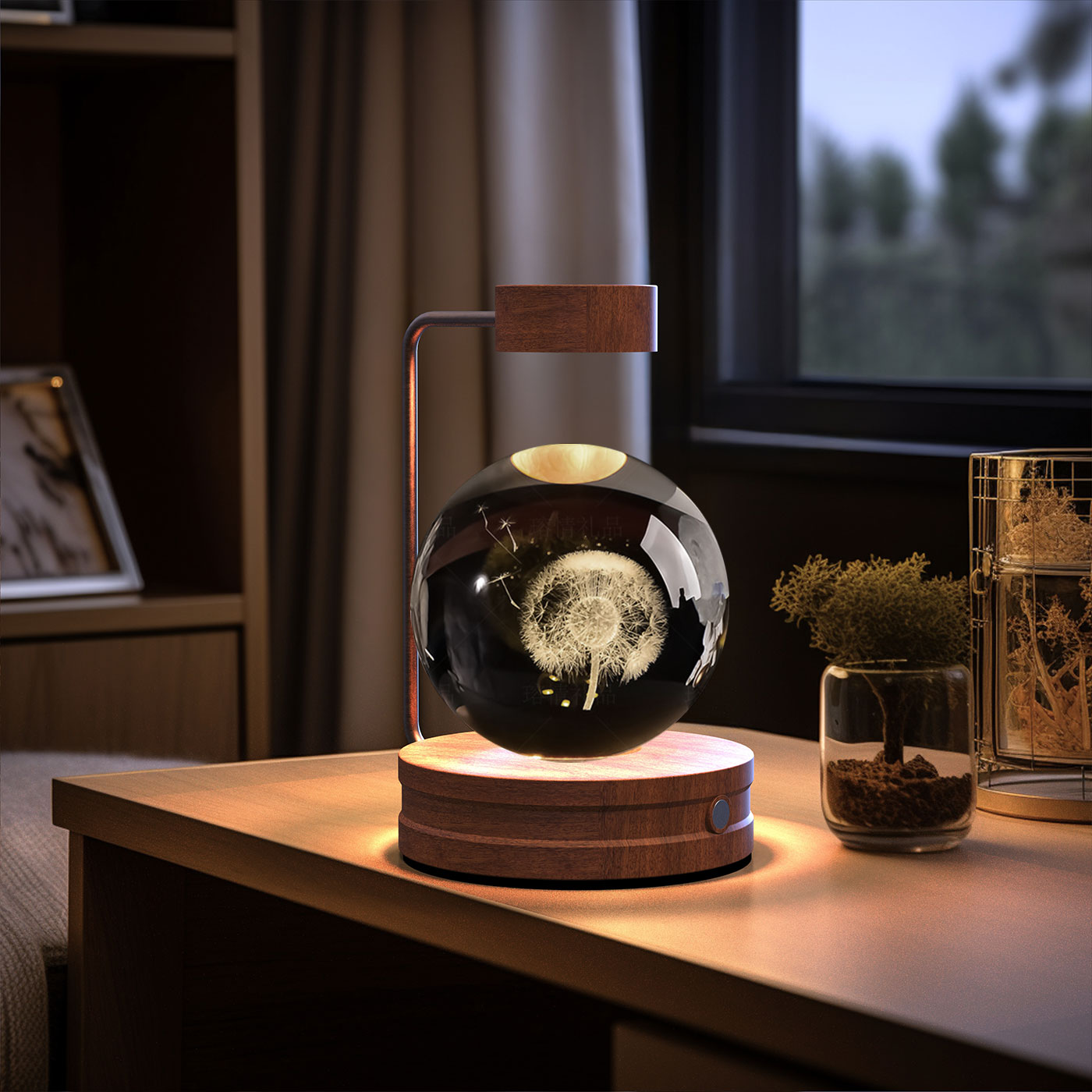 Cosmic Dinosaur Night Light – LED Crystal Ball Bedside Lamp