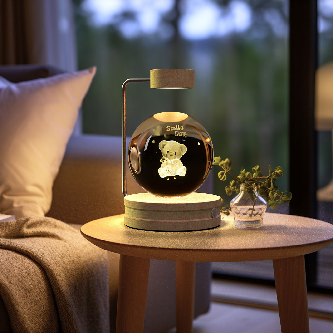 Cosmic Dinosaur Night Light – LED Crystal Ball Bedside Lamp