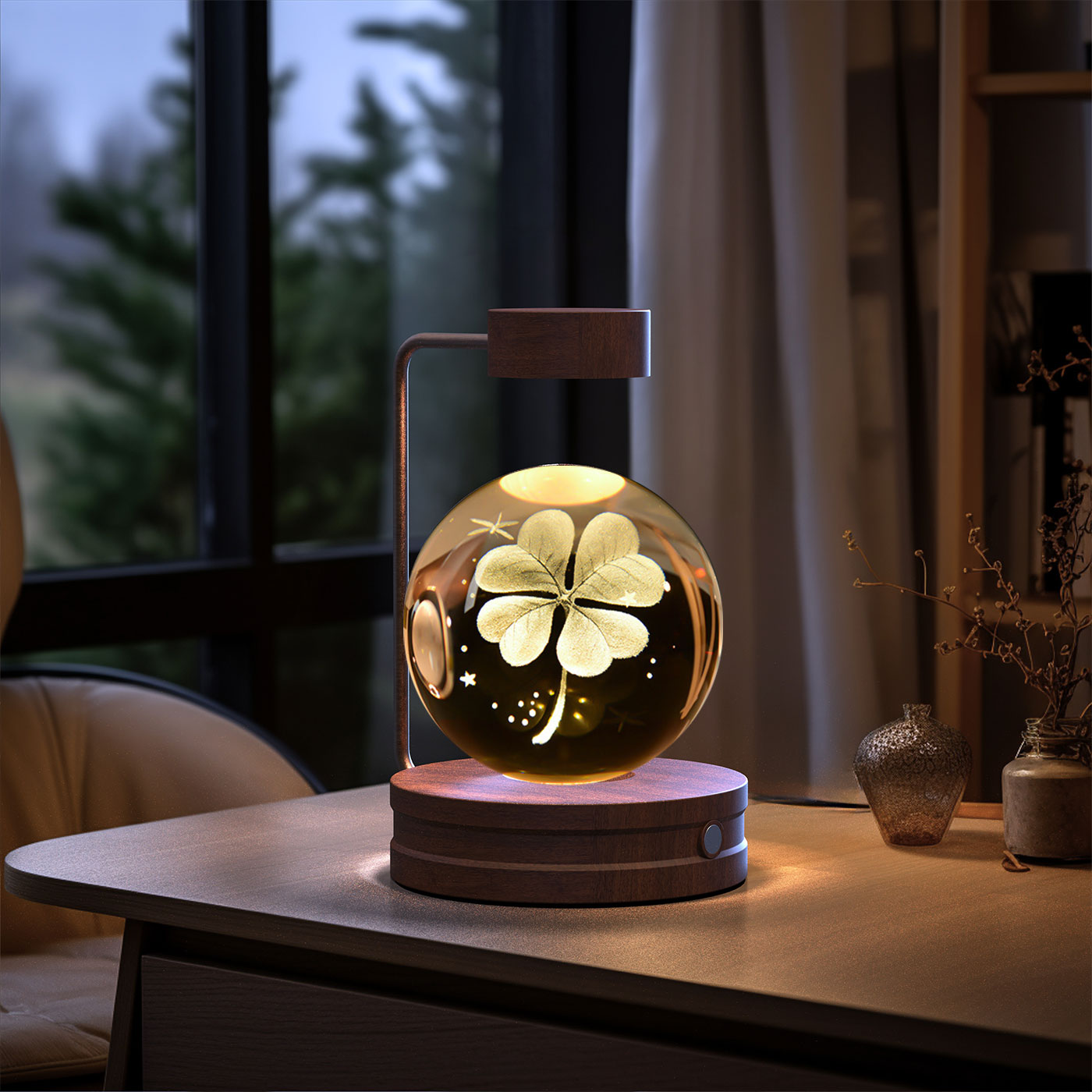 Cosmic Dinosaur Night Light – LED Crystal Ball Bedside Lamp