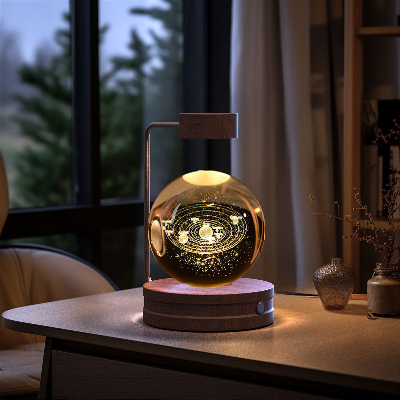 Cosmic Dinosaur Night Light – LED Crystal Ball Bedside Lamp