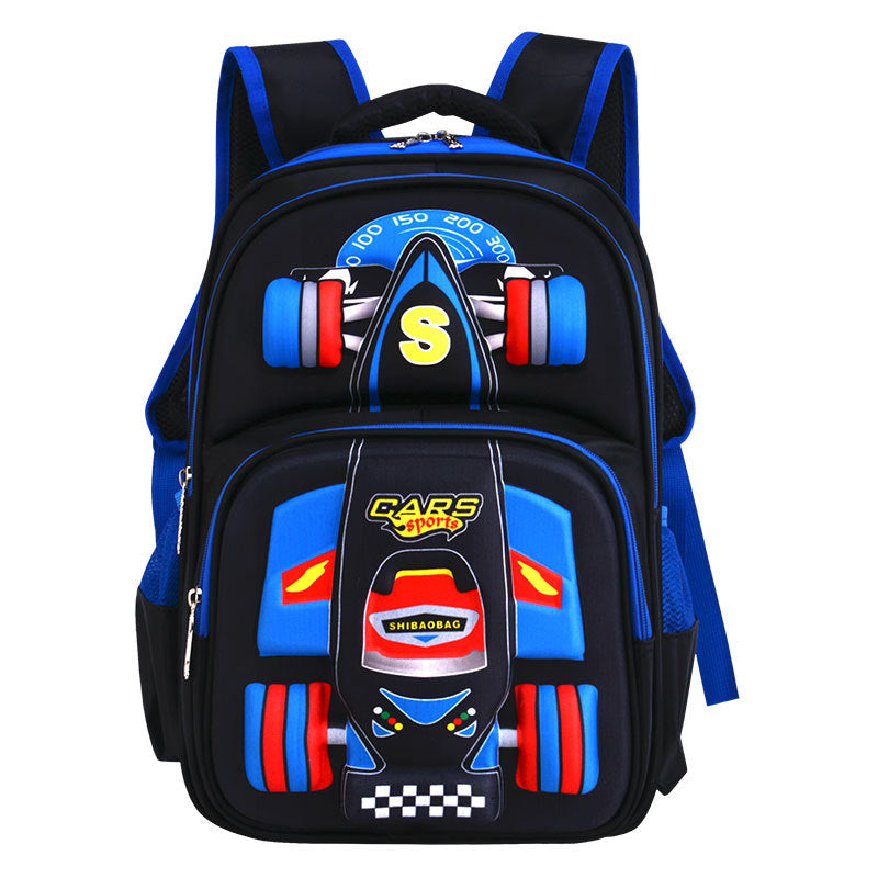 Boys 3D Car Trolley School Bag – Primary School Wheeled Backpack