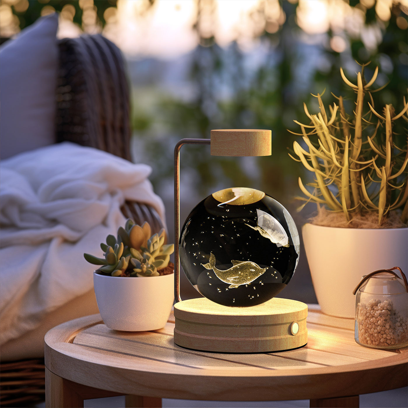 Cosmic Dinosaur Night Light – LED Crystal Ball Bedside Lamp