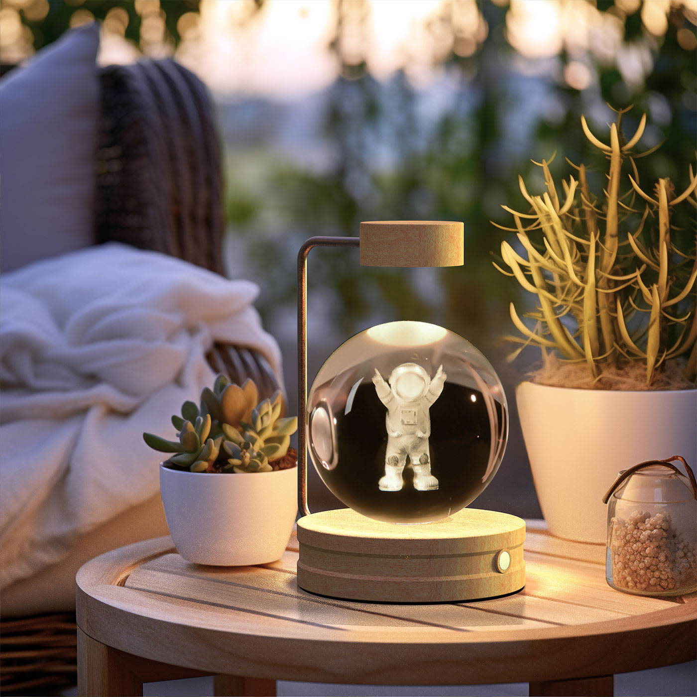 Cosmic Dinosaur Night Light – LED Crystal Ball Bedside Lamp