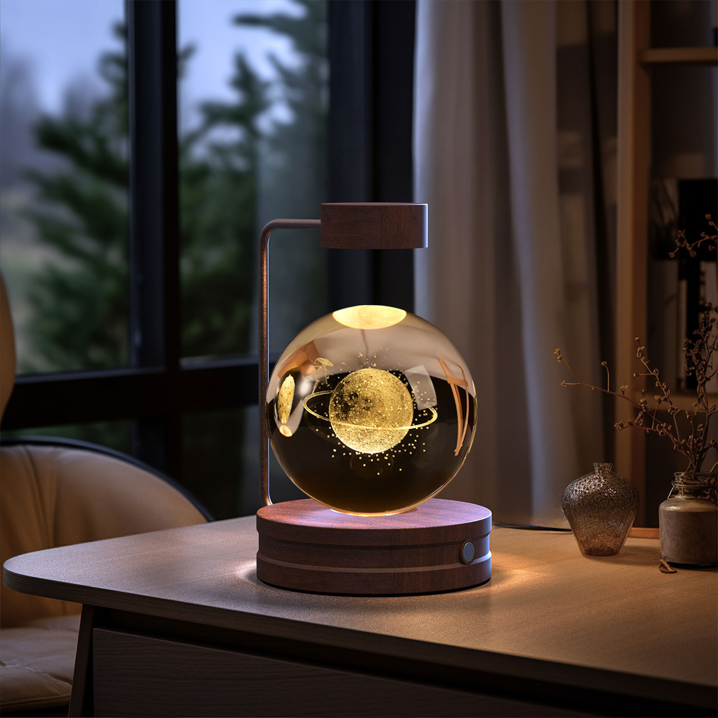Cosmic Dinosaur Night Light – LED Crystal Ball Bedside Lamp
