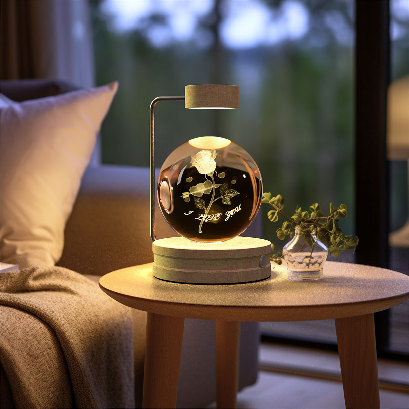 Cosmic Dinosaur Night Light – LED Crystal Ball Bedside Lamp