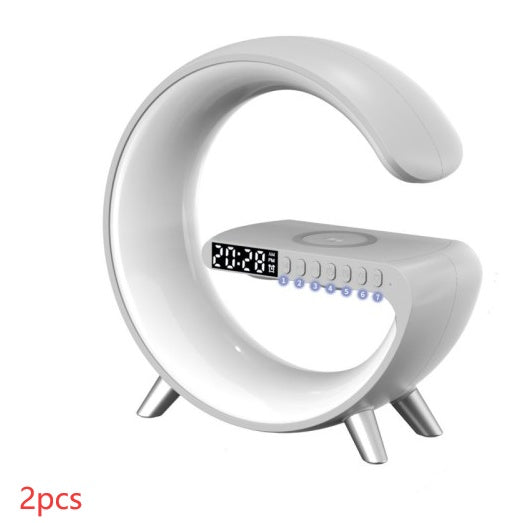 G Shaped LED Lamp with Bluetooth Speaker & Wireless Charger