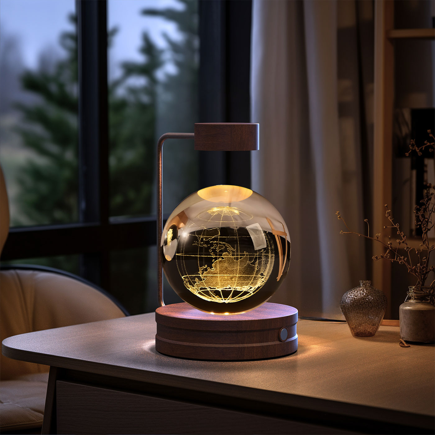 Cosmic Dinosaur Night Light – LED Crystal Ball Bedside Lamp