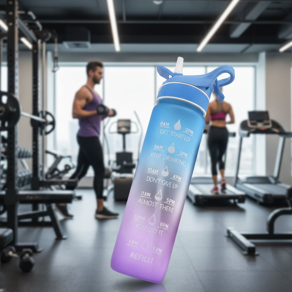 Sports Water Bottle with Straw – 1000ml