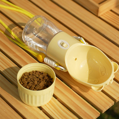 2 In 1 For Small Big Dogs Cat Outdoor Leak-proof Puppy Drinking Bowl With Food Container Pets Feeder Pet Products
