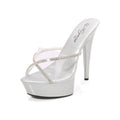 Rhinestone Stiletto Heel Slippers – Nightclub Sandals