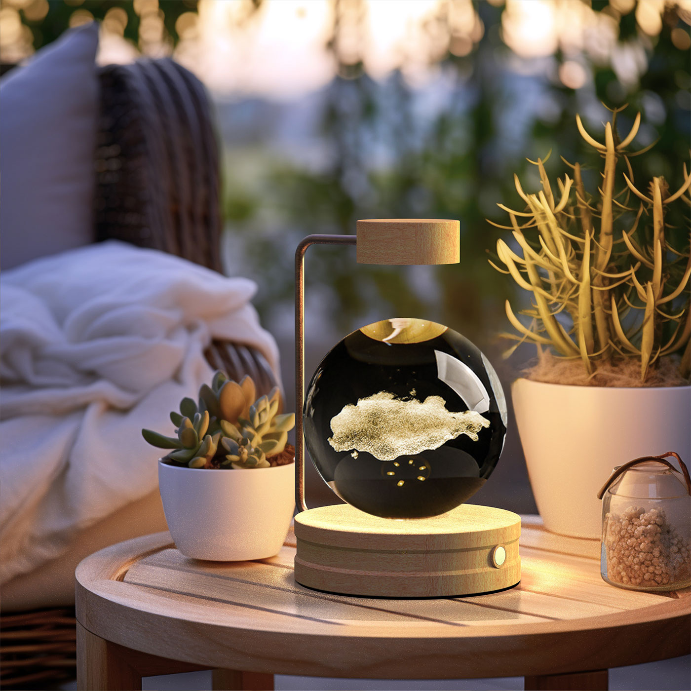 Cosmic Dinosaur Night Light – LED Crystal Ball Bedside Lamp