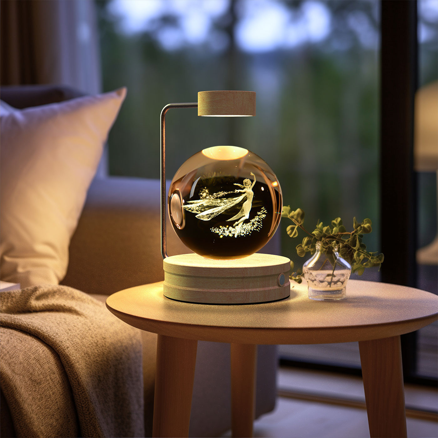 Cosmic Dinosaur Night Light – LED Crystal Ball Bedside Lamp