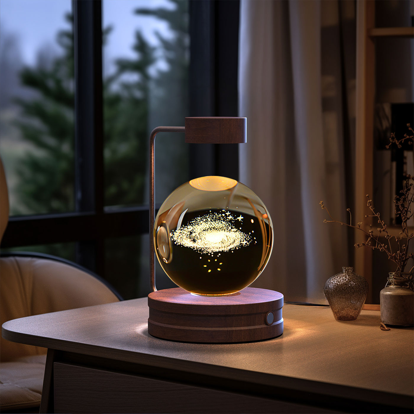 Cosmic Dinosaur Night Light – LED Crystal Ball Bedside Lamp